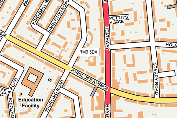 RM9 5DA map - OS OpenMap – Local (Ordnance Survey) RM9 5DA map - OS OpenMap – Local (Ordnance Survey)