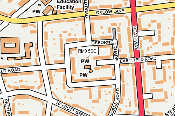 RM9 5DQ map - OS OpenMap – Local (Ordnance Survey) RM9 5DQ map - OS OpenMap – Local (Ordnance Survey)