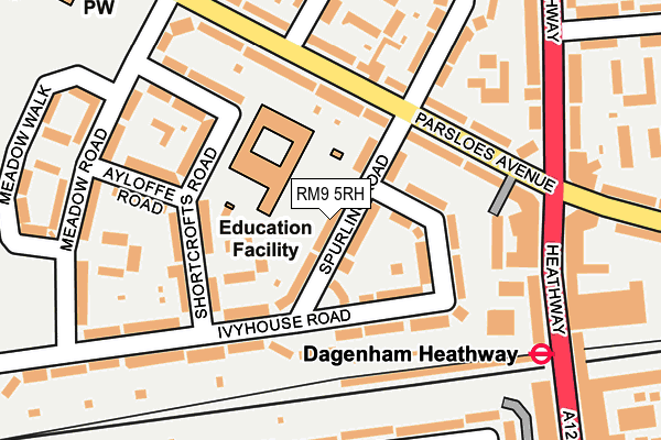 RM9 5RH map - OS OpenMap – Local (Ordnance Survey)