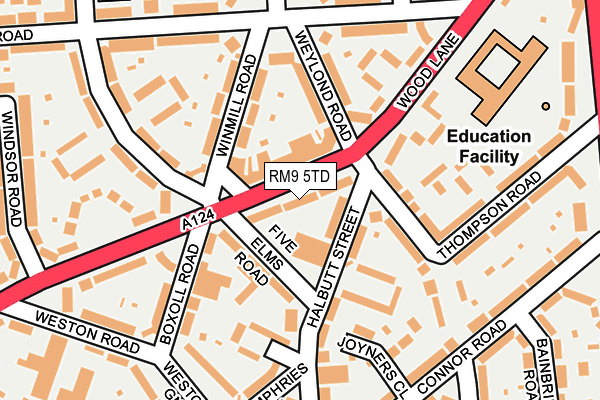 RM9 5TD map - OS OpenMap – Local (Ordnance Survey) RM9 5TD map - OS OpenMap – Local (Ordnance Survey)