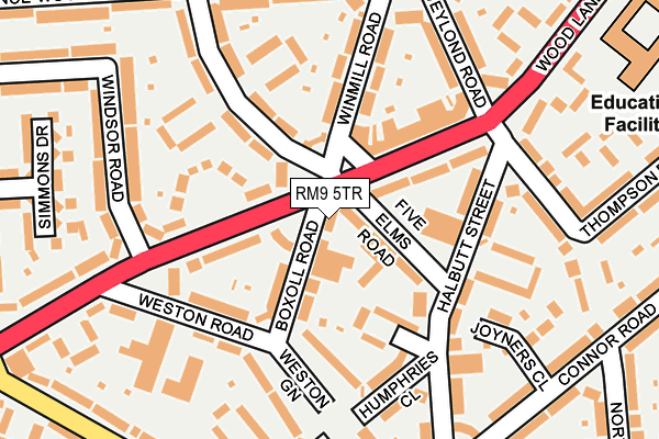 RM9 5TR map - OS OpenMap – Local (Ordnance Survey) RM9 5TR map - OS OpenMap – Local (Ordnance Survey)