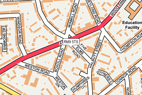 RM9 5TS map - OS OpenMap – Local (Ordnance Survey) RM9 5TS map - OS OpenMap – Local (Ordnance Survey)