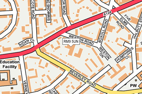 RM9 5UN map - OS OpenMap – Local (Ordnance Survey) RM9 5UN map - OS OpenMap – Local (Ordnance Survey)