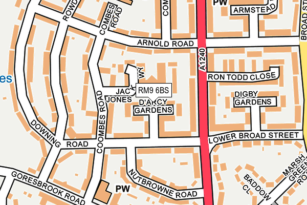RM9 6BS map - OS OpenMap – Local (Ordnance Survey) RM9 6BS map - OS OpenMap – Local (Ordnance Survey)