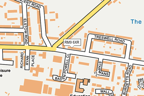 RM9 6XR map - OS OpenMap – Local (Ordnance Survey) RM9 6XR map - OS OpenMap – Local (Ordnance Survey)