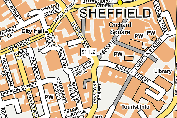 S1 1LZ map - OS OpenMap – Local (Ordnance Survey)