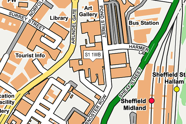S1 1WB map - OS OpenMap – Local (Ordnance Survey)