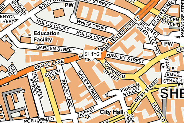 S1 1YG map - OS OpenMap – Local (Ordnance Survey) S1 1YG map - OS OpenMap – Local (Ordnance Survey)