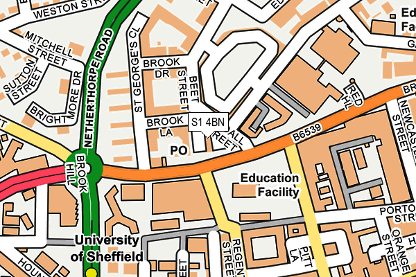 S1 4BN map - OS OpenMap – Local (Ordnance Survey) S1 4BN map - OS OpenMap – Local (Ordnance Survey)