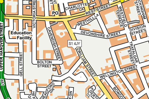 S1 4JY map - OS OpenMap – Local (Ordnance Survey) S1 4JY map - OS OpenMap – Local (Ordnance Survey)
