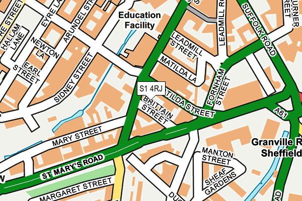 S1 4RJ map - OS OpenMap – Local (Ordnance Survey) S1 4RJ map - OS OpenMap – Local (Ordnance Survey)