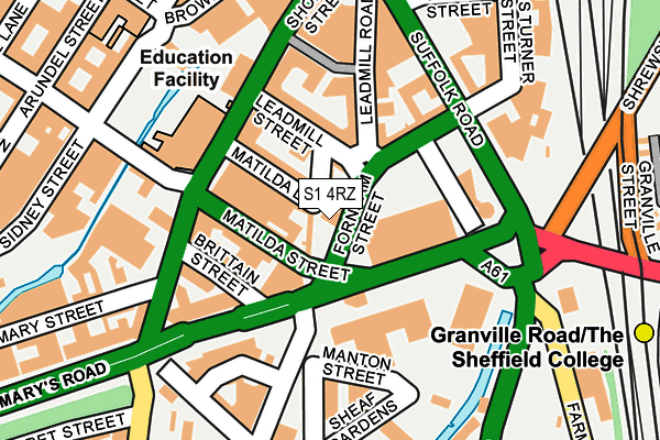 S1 4RZ map - OS OpenMap – Local (Ordnance Survey) S1 4RZ map - OS OpenMap – Local (Ordnance Survey)