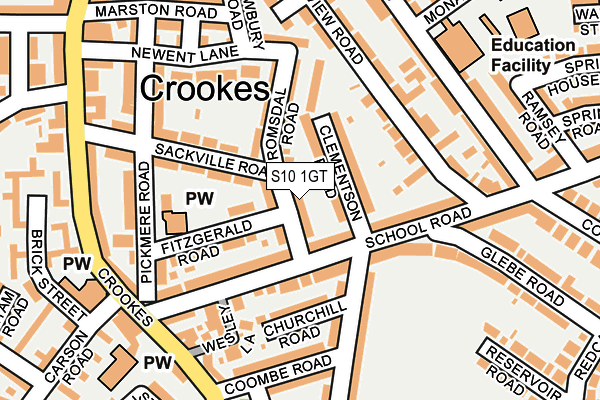 S10 1GT map - OS OpenMap – Local (Ordnance Survey) S10 1GT map - OS OpenMap – Local (Ordnance Survey)