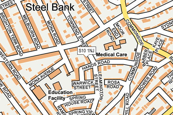 S10 1NJ map - OS OpenMap – Local (Ordnance Survey)