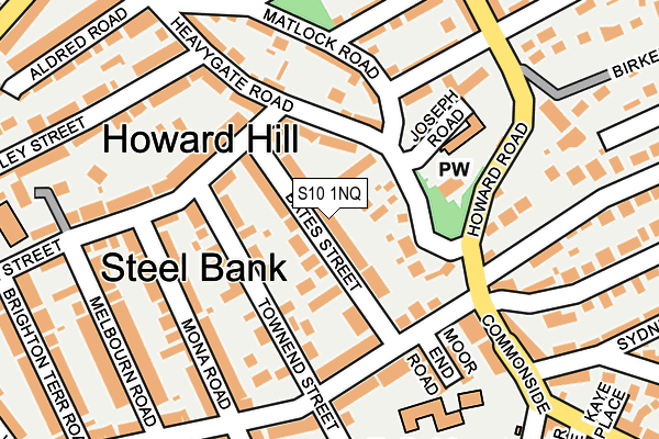 S10 1NQ map - OS OpenMap – Local (Ordnance Survey)