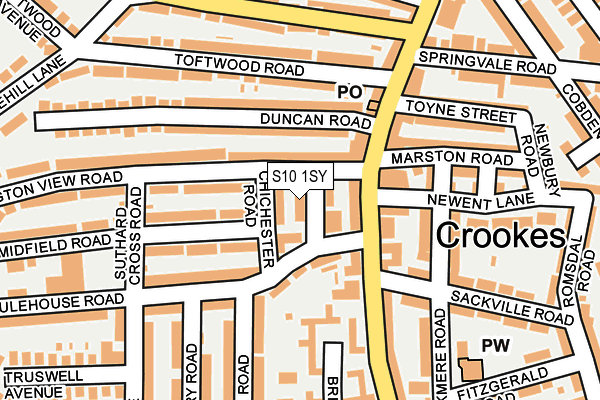 S10 1SY map - OS OpenMap – Local (Ordnance Survey) S10 1SY map - OS OpenMap – Local (Ordnance Survey)