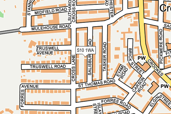 S10 1WA map - OS OpenMap – Local (Ordnance Survey) S10 1WA map - OS OpenMap – Local (Ordnance Survey)