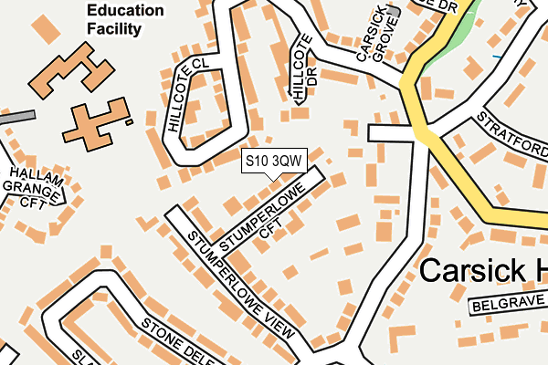 S10 3QW map - OS OpenMap – Local (Ordnance Survey) S10 3QW map - OS OpenMap – Local (Ordnance Survey)
