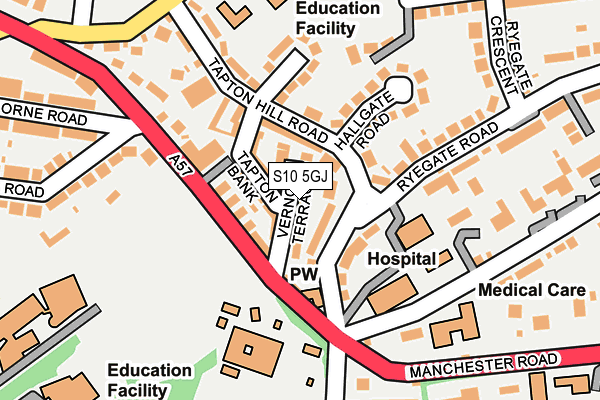 S10 5GJ map - OS OpenMap – Local (Ordnance Survey) S10 5GJ map - OS OpenMap – Local (Ordnance Survey)