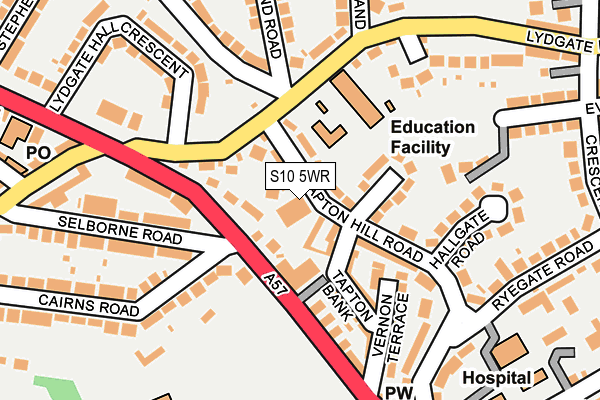 S10 5WR map - OS OpenMap – Local (Ordnance Survey)