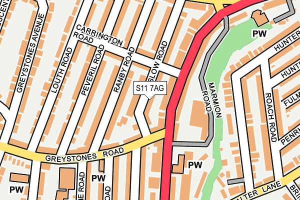 S11 7AG map - OS OpenMap – Local (Ordnance Survey) S11 7AG map - OS OpenMap – Local (Ordnance Survey)