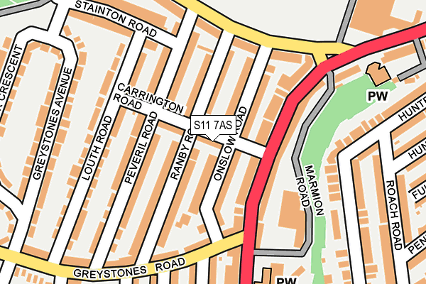 S11 7AS map - OS OpenMap – Local (Ordnance Survey) S11 7AS map - OS OpenMap – Local (Ordnance Survey)