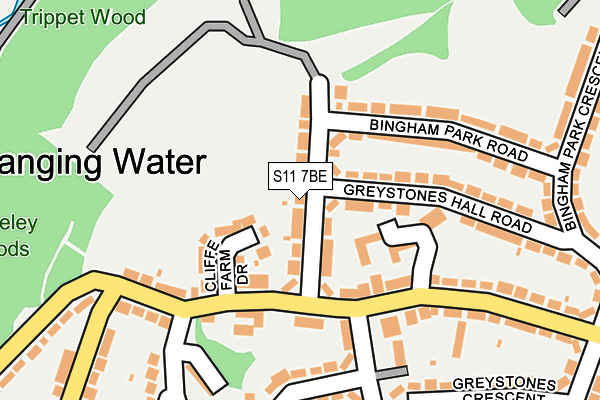 S11 7BE map - OS OpenMap – Local (Ordnance Survey) S11 7BE map - OS OpenMap – Local (Ordnance Survey)