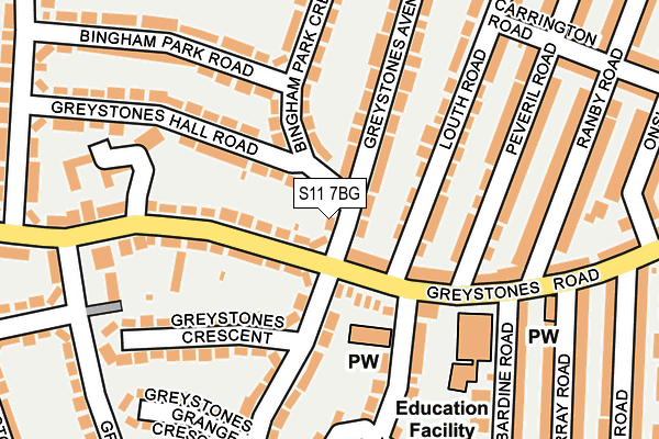 S11 7BG map - OS OpenMap – Local (Ordnance Survey) S11 7BG map - OS OpenMap – Local (Ordnance Survey)