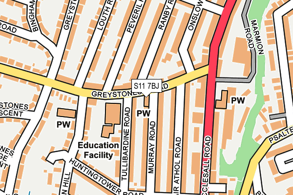 S11 7BJ map - OS OpenMap – Local (Ordnance Survey) S11 7BJ map - OS OpenMap – Local (Ordnance Survey)