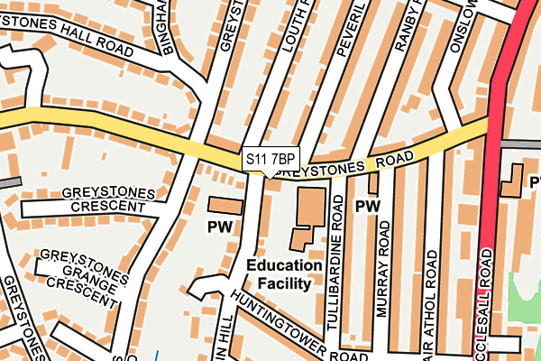 S11 7BP map - OS OpenMap – Local (Ordnance Survey) S11 7BP map - OS OpenMap – Local (Ordnance Survey)