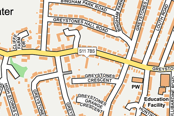 S11 7BS map - OS OpenMap – Local (Ordnance Survey) S11 7BS map - OS OpenMap – Local (Ordnance Survey)