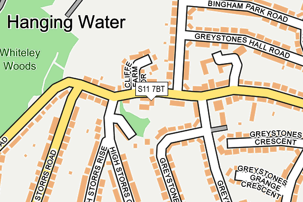 S11 7BT map - OS OpenMap – Local (Ordnance Survey) S11 7BT map - OS OpenMap – Local (Ordnance Survey)