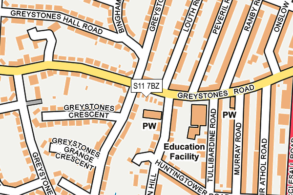 S11 7BZ map - OS OpenMap – Local (Ordnance Survey) S11 7BZ map - OS OpenMap – Local (Ordnance Survey)