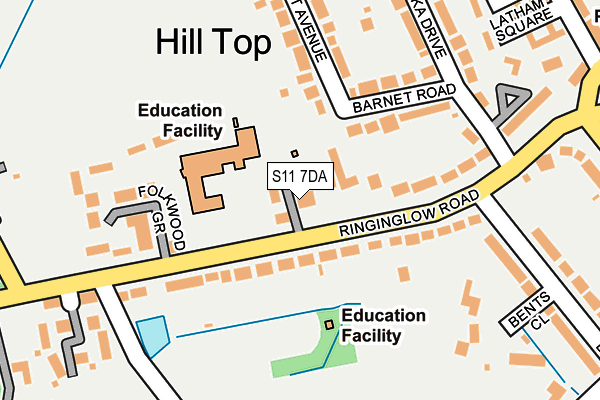 S11 7DA map - OS OpenMap – Local (Ordnance Survey) S11 7DA map - OS OpenMap – Local (Ordnance Survey)