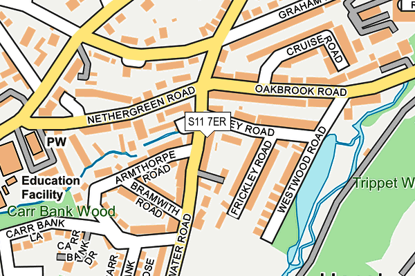 S11 7ER map - OS OpenMap – Local (Ordnance Survey) S11 7ER map - OS OpenMap – Local (Ordnance Survey)