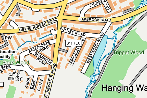 S11 7EX map - OS OpenMap – Local (Ordnance Survey) S11 7EX map - OS OpenMap – Local (Ordnance Survey)