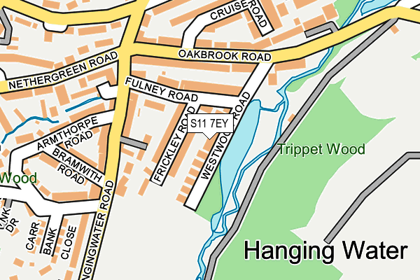 S11 7EY map - OS OpenMap – Local (Ordnance Survey) S11 7EY map - OS OpenMap – Local (Ordnance Survey)