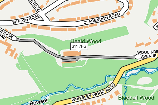 S11 7FG map - OS OpenMap – Local (Ordnance Survey)