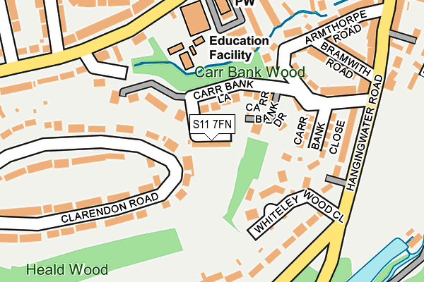 S11 7FN map - OS OpenMap – Local (Ordnance Survey) S11 7FN map - OS OpenMap – Local (Ordnance Survey)