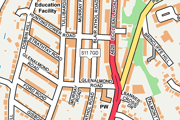 S11 7GD map - OS OpenMap – Local (Ordnance Survey) S11 7GD map - OS OpenMap – Local (Ordnance Survey)