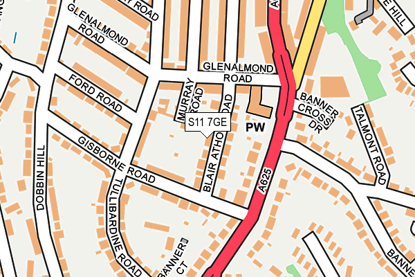 S11 7GE map - OS OpenMap – Local (Ordnance Survey) S11 7GE map - OS OpenMap – Local (Ordnance Survey)