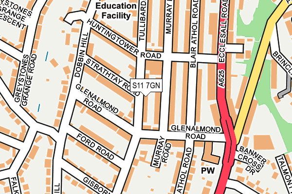 S11 7GN map - OS OpenMap – Local (Ordnance Survey) S11 7GN map - OS OpenMap – Local (Ordnance Survey)