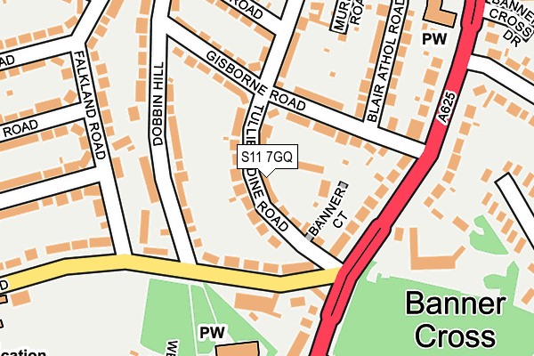 S11 7GQ map - OS OpenMap – Local (Ordnance Survey) S11 7GQ map - OS OpenMap – Local (Ordnance Survey)