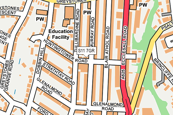 S11 7GR map - OS OpenMap – Local (Ordnance Survey) S11 7GR map - OS OpenMap – Local (Ordnance Survey)