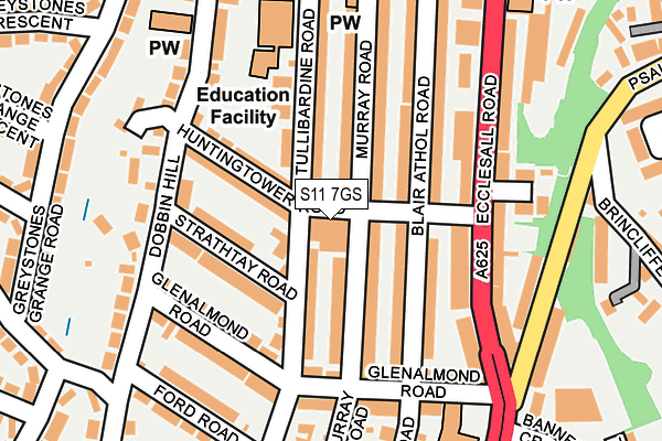 S11 7GS map - OS OpenMap – Local (Ordnance Survey) S11 7GS map - OS OpenMap – Local (Ordnance Survey)