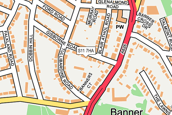 S11 7HA map - OS OpenMap – Local (Ordnance Survey) S11 7HA map - OS OpenMap – Local (Ordnance Survey)