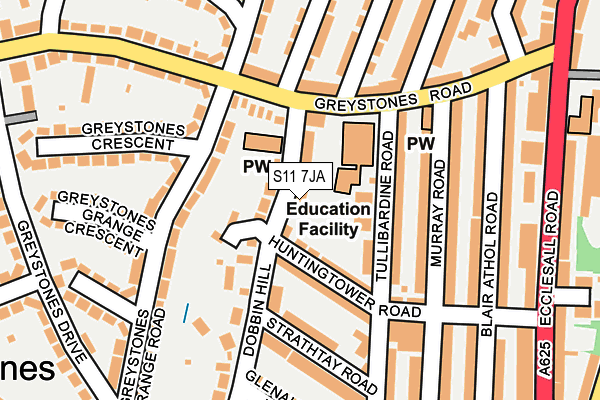 S11 7JA map - OS OpenMap – Local (Ordnance Survey) S11 7JA map - OS OpenMap – Local (Ordnance Survey)