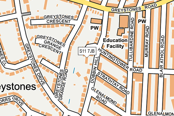 S11 7JB map - OS OpenMap – Local (Ordnance Survey) S11 7JB map - OS OpenMap – Local (Ordnance Survey)