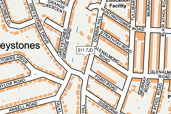 S11 7JD map - OS OpenMap – Local (Ordnance Survey) S11 7JD map - OS OpenMap – Local (Ordnance Survey)