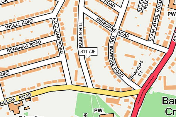 S11 7JF map - OS OpenMap – Local (Ordnance Survey) S11 7JF map - OS OpenMap – Local (Ordnance Survey)